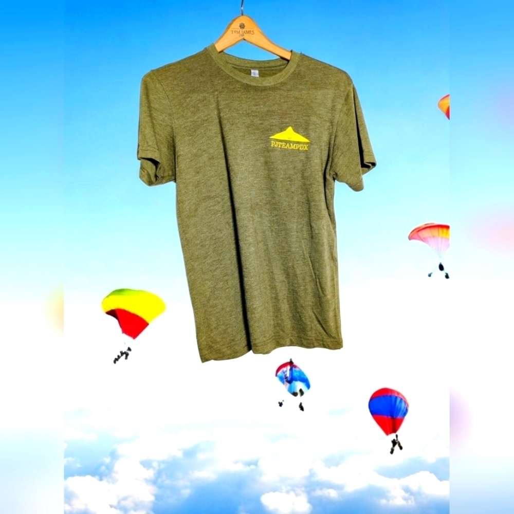 Next Level PJTEAMPDX sz S Olive Green T-Shirt High Vizz Low Speed